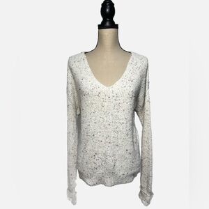 FOR THEE ECRU AND MULTI SWEATER size Large